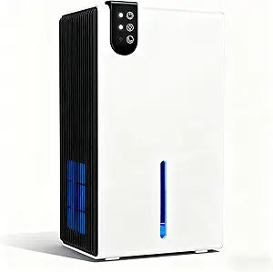 98 OZ Small Dehumidifier for Home 1000 Sq Ft, Quiet Dehumidifier with Drain Hose, Auto Shut-Off, Sleep Mode, 7-Color Light for Basement, Bedroom, Bathroom, Closet, RV (Cream Black)