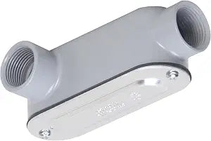 TayMac RLL200 Threaded LL Type Conduit Body, Die Cast Aluminum, Stamped Steel Cover, 2-Inch, Gray