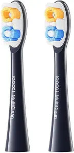 Soocas Multiclean Classic Clean Electric Toothbrush Replacement Heads, Compatible with Both NEOS II and NEOS II Ultra, 2 Brush Heads, Medium Bristles, Dark Violet
