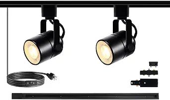 LED Track Lighting Kit 4000K 10W 2PCS Black H Type Plug in