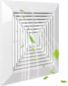 Spring-loaded Bathroom exhaust fan cover, 1P 12"x12"grille bathroom fan cover replacement, suitable for square ceiling or wall-mounted exhaust fans, white ABS plastic cover, air diffuser cover