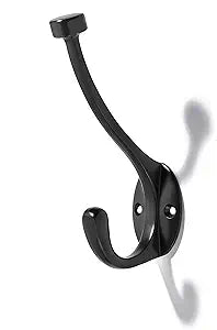 khtumeware The 10 Pack 5-1/2 inch Black Coat Hook zinc Alloy mudroom Hooks is Suitable for bathrooms, Behind Doors, bedrooms, and is a Towel Robe Hooks for Both Household and Commercial use
