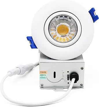 3 Inch Waterproof recessed Shower Lights, 9W COB 3 Colors Adjustable Gimbal Ceiling Recessed Lighting for Bathroom,Bedroom,Kitchen,Balcony