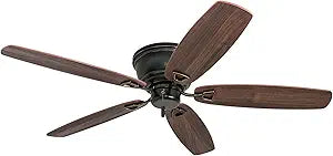 Honeywell Glen Alden 52 Inch Indoor Low Profile Ceiling Fan with Pull Chain Control, Quiet Motor, and 5 Reversible Blades, Oil Rubbed Bronze