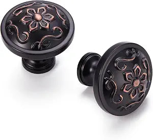 10 Pack 1.26 Inch Oil Rubbed Bronze Round Cabinet Knobs