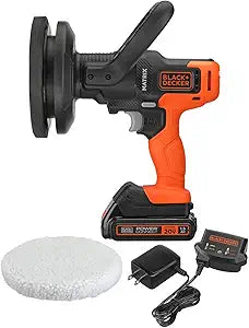 BLACK+DECKER MATRIX 20V MAX Buffer Kit, For Cars, Floors and Furniture, 3500 RPM, Battery & Charger Included, Orange (BCBMT120C1FF)