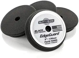 Buff and Shine - EdgeGuard Foam Buffing Pads - Black - 5" Polishing Pad - Pack of 4
