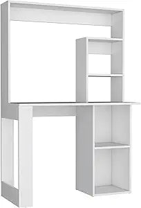 Maine Desk with Hutch and Multi-Level Shelves for Home Office Organization, Spacious Work Surface, Practical Storage Compartments and Functional Design Ideal for Study, Workspace or Daily Tasks
