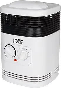 360┬░ Ceramic Space Heater with Adjustable Thermostat, 3 Heat Settings (Low/Med/High), Tip-Over Shutoff & Overheat Protection, Energy-Efficient Electric Heater for Home or Office