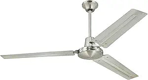 Westinghouse Lighting 7861400 Industrial 56-Inch Indoor 3 Blade Ceiling Fan in Brushed Nickel, Steel Blades