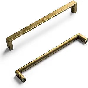 Goo-Ki (6Pack 6.3 Inch (160mm) Retro Zinc Alloy Cabinet Handles,Antique Brass Cabinet Pulls for Dresser,Wardrobe&Cupboard,Antique Brass Kitchen Hardware,