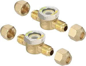 PATIKIL Sight Glass, 2Pcs 3/8 x 3/8 SAE Universal Liquid Moisture Indicator for Air Conditioning HVAC Refrigeration
