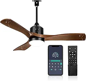 42 Inch Gazebo Fan - Smart Plug-in Outdoor Ceiling Fan with Light & Remote, IP65 Wet Rated, 16ft Cord, App Control for Patio, Pergola, Deck, Brown