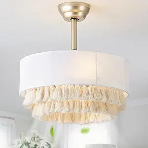 20" Fandelier Ceiling Fans with Lights, Boho Chandelier Ceiling Fan with Light Remote Control, 6-Speed for Bedroom, Living Room, Nursery