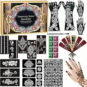 Temporary Tattoo Kit,6 Pcs Cones 3 Colors(Brown/Black/Maroon)