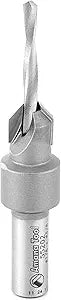 Amana Tool Carbide Tipped Countersink Drill Bit, 55202, 6 Screw, 3/8 Dia x 1/8 Drill Dia x 5/16 Round Shank