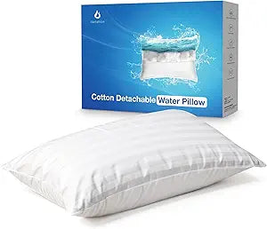 Itartshion The Innovator of Water Pillow,100% Cotton, 500 Thread Count, Adjustable, Ultra-Soft, Machine Washable, Pillow for Neck Pain Relief, Ideal for All Sleep Positions (Middle Stripe)