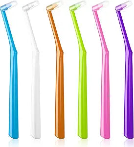 Fregum End Tuft Toothbrush for Orthodontic, Soft Bristles Angled Toothbrush