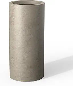 Kante 23.6 Inch Tall Cylindrical Planter, Large Round Plant Pots with Drainage Hole, Made with Concrete, Suitable for Indoor Outdoor Plants, Home Decor, Weathered Concrete