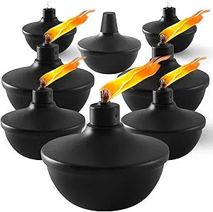 ZSPENG 8 Pack Metal Table Top Torches,23.5 oz Citronella Torches for Outside,Refillable Flame Light Torch with Wicks and Covers for Party, Garden Decor,DIY