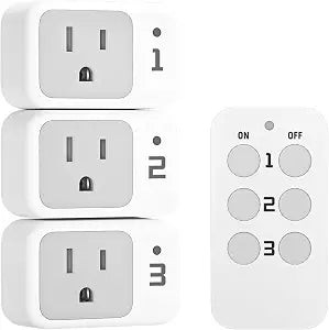 TESSAN Remote Control Outlet Plug, Remote Light Switch Wireless, 100FT RF