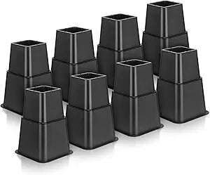 8 Pack Adjustable Bed Risers 3 & 5 Inch Stackable or 8 Inch Combined Heavy Duty Furniture Risers for Sofa Desk Legs Increase Under Bed Storage, Supports Up to 1300lbs