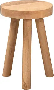bali & pari Terah Mid-Century Modern Natural Finsihed Solid Teak Wood Ottoman/Footstool