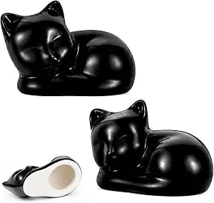 YUXIANLB 2pcs Ceramic Toilet Bolt Covers, Cat Decorative Bolt Knob Caps
