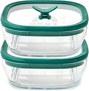 Anyday 2 Pack 2.5 Cup Microwavable Glass Lunch Containers With Glass Lids, Microwave Safe Lunch Bowls with Lids for Work, Food Storage, Bento Box Meal Prep Container