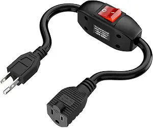 Inline On/Off Switch Extension Cord, Plugrand 3-Prong Household Switch Cord