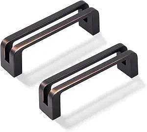 Oil Rubbed Bronze Zinc Alloy Solid Cabinet Pulls 3 Inch(76mm) Hole Center,Dresser Cabinet Handles Luxury Cabinet Pull Hardware for Bedroom, Kitchen 6 Pack 7600