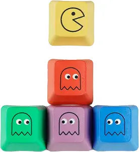 OEM Profile Pac-man Five Dye PAC PBT Key caps Custom Sublimation keycaps for MX Mechanical Gaming Keyboard (OEM Pac-man 5 Keys)
