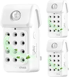 iDiskk 3 Pack Portable Air Ionizer Generator - Compact Air Freshener & Odor Eliminator for Home, Bedroom, Bathroom| Quiet Operation, No Filter Replacement Needed | Improves Air Quality Naturally