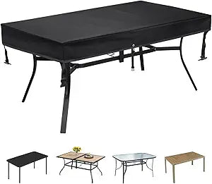 SUNICO Outdoor Table Cover rectangular (80" L x 40" W x 6" H), Patio Table Cover rectangle for Patio Table & Dining Table & Picnic Table.Windproof, Waterproof, Stain-Resistant, Durable Table Cover