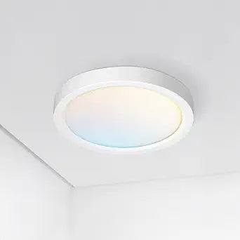 ASD LED 5" Round Flush Mount Ceiling Light Fixture, Low Profile Surface Lighting | 5CCT, Dimmable, Ultra-Thin, ETL Listed | 10W 700LM 2700-6000K 120V | Kitchen, Bedroom, Hallway Lamp | White