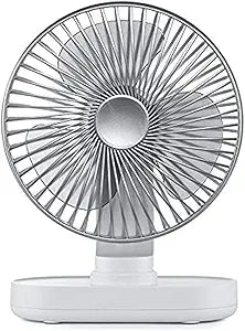 Vortex D77 White Adjustable Angle Shaking Head Quiet Air Supply Large Battery Capacity 4000mAH 4 Speed Modes Strong Wind Press Switch Rechargeable Fan