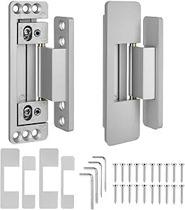 Hidden Door Hinges, 2Pack Adjustable Concealed Hinges 110Lbs Load-Bearing Heavy Duty Pivot Hinge 110 Swinging Invisible Hinges for Secret Doors, Bookcase, Shelf & Murphy Door