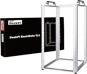 GeeekPi DeskPi RackMate TL1, 10 inch 10U Server Rack for Network, Servers, Audio, and Video Equipment, Open Frame Aluminum Alloy Rack