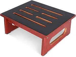 One Step Stool for Adults Seniors with Non-Slip Rubber Step Surface, 6.9" Heavy Duty Wood Stepping Stool with 450 LB Capacity Bed Steps for High Beds, Bathroom, Bedroom, Kitchen & Kids Bedside Support