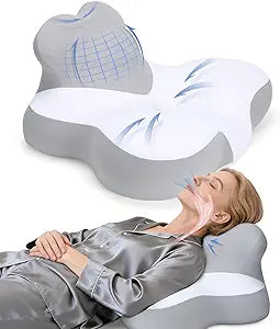 Bed Wedge Pillow for Headboard, 2026 Upgraded 2nd-Gen 10 Inch Memory Foam Wedges for Sleeping Apnea, Acid Reflux, Snoring & Back Pain Relief, Cervical Neck Pillows, Ergonomic Pillow (Dark Grey)