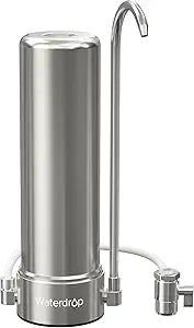 Waterdrop CTF-01 Water Filter for Sink Faucet, NSF/ANSI 42 Certified Countertop Water Filter System, 5-Stage Stainless Steel Faucet, Reduces Heavy Metals and 99% Chlorine, 8000 Gallons, 1 Filter
