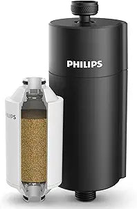 PHILIPS Shower Filter for Hard Water, 3-Stage Filtration with NSF Certified KDF, Softens Water for Healthier Skin & Hair, Reduces Chlorine Rust Sediments, Easy DIY Install, Black, AWP1775BK/37