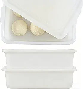 3 Pack Pizza Dough Proofing Box, Pizza Dough Container with Lids, BPA Free Food Storage Containers, Bread Proofing Box, White
