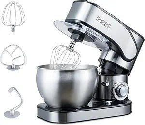Stainless Steel Stand Mixer, 6-Speed Tilt-Head Mixer with 700W Powerful Motor, 7.4QT Large Capacity Bowl, Electric Kitchen Mixer with Dough Hook, Beater, Whisk for Baking & Dough Making