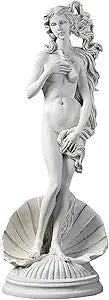 Design Toscano Birth of Venus, Roman Patroness of Love Indoor/Outdoor Garden Statue, 25 inches tall, Cast Stone Resin, Antique Stone Finish