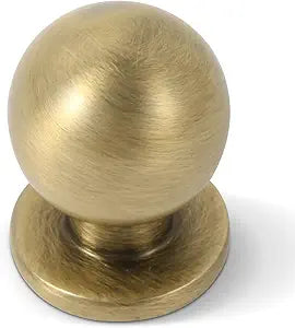khtumeware 25 Pack 1 Inch (25mm) Diameter Round Solid Vintage Brushed Antique Brass Finish Kitchen Cabinet Knob.