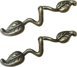 Leaf Shape Drawer Pull Handle, Vintage Bronze Leaf Dresser Pull