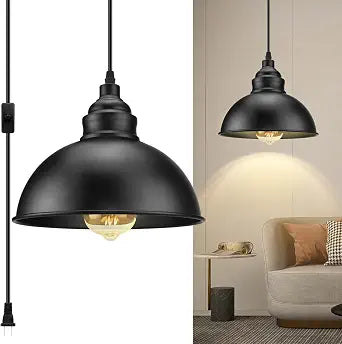 Plug in Pendant Light, 15FT Hanging Lights with Plug in Cord