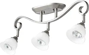 Quorum 3853-3-64 Transitional Three Light Ceiling Mount from Celesta Collection in Pewter, Nickel, Silver Finish, 22.75 inches