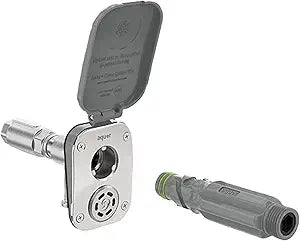 Aquor House Hydrant V2+ Frost Free Outdoor Faucet, Anti Siphon Valve with Quick Connect, Frost Proof Flush Wall Hose Bib, 4 inch Stem, 5-9/16 inch Install Depth, Slate Gray